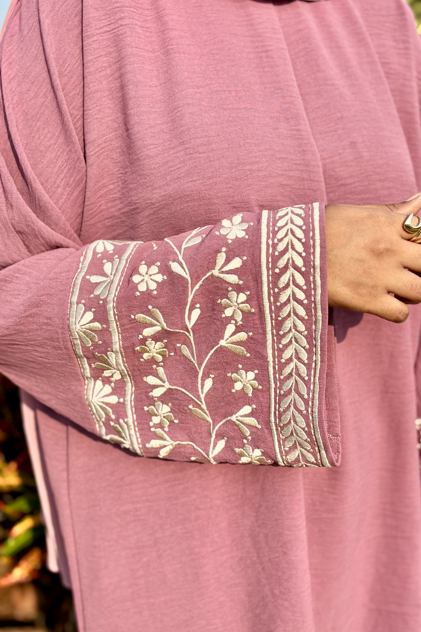 Barakah Embroidered Co-ord Set - Mauve