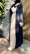 Haya Two Piece Abaya - Black & Beige