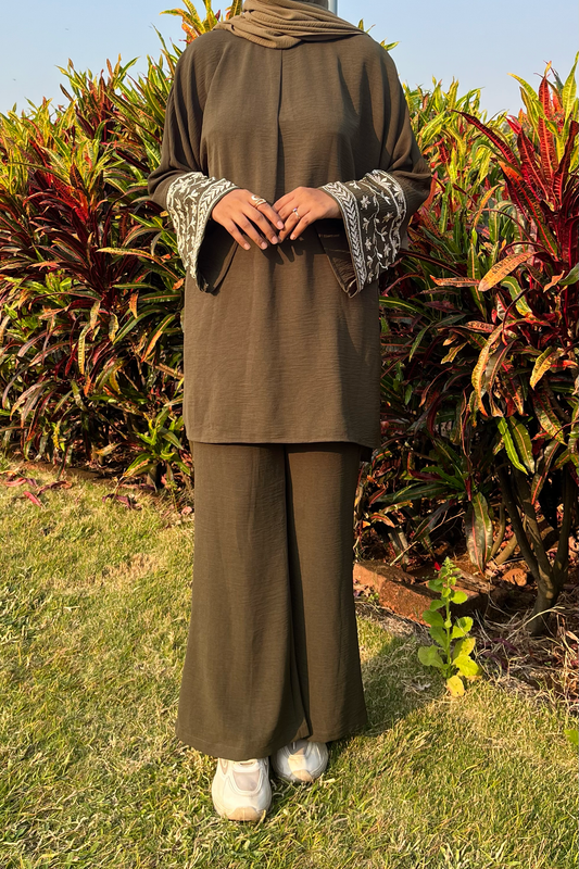 Barakah Embroidered Co-ord Set - Green