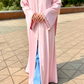 Haleema Embroidery Abaya - Baby Pink