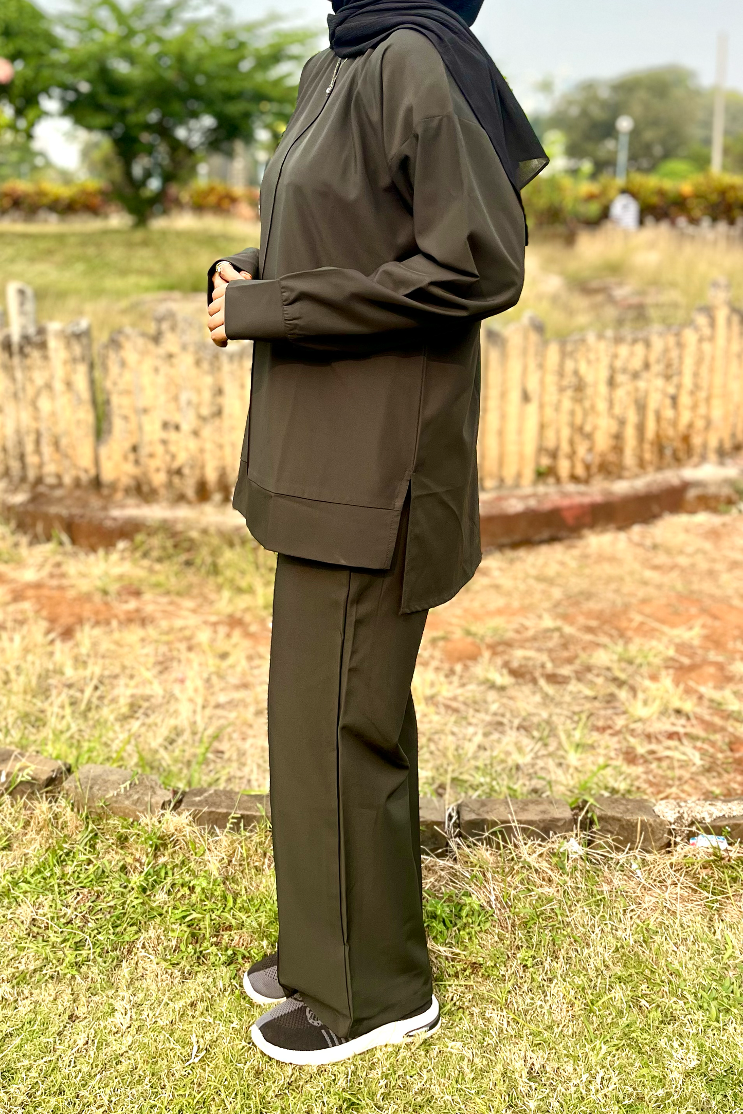 Noor Co-ord Set - Dark Green