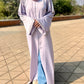 Haleema Embroidery Abaya - Powder Blue