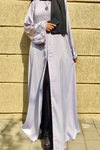 Zohra Embroidery Abaya - Pearl Blue