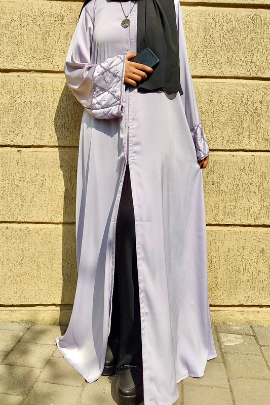Zohra Embroidery Abaya - Pearl Blue