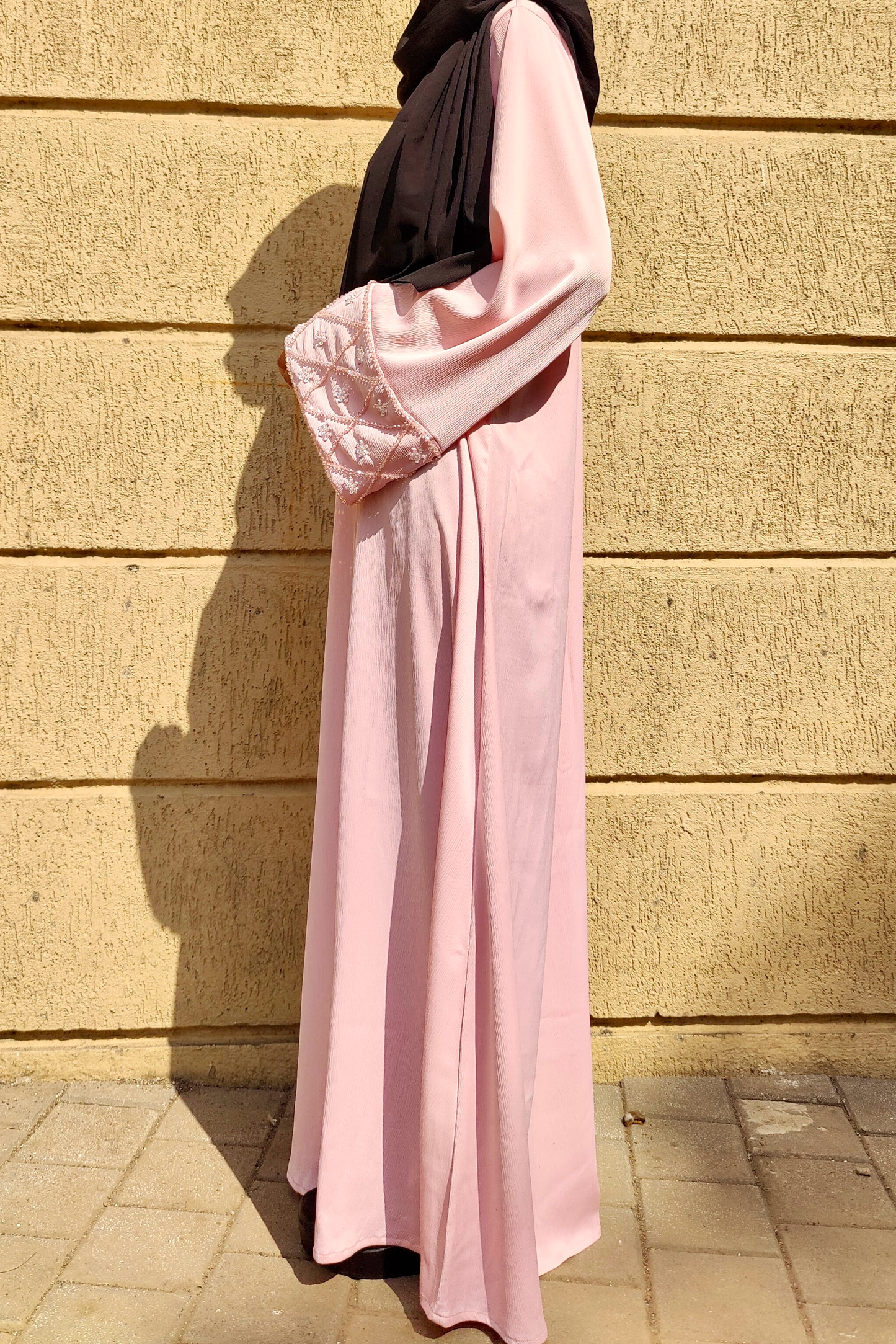 Zohra Embroidery Abaya - Blush Pink