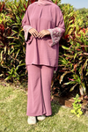 Barakah Embroidered Co-ord Set - Mauve