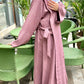Amirah Linen Tie-up Abaya - Mauve