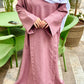Amirah Linen Tie-up Abaya - Mauve