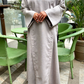Amirah Linen Tie-up Abaya - Foam
