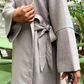 Amirah Linen Tie-up Abaya - Foam